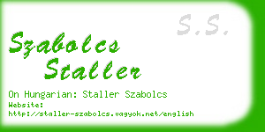 szabolcs staller business card